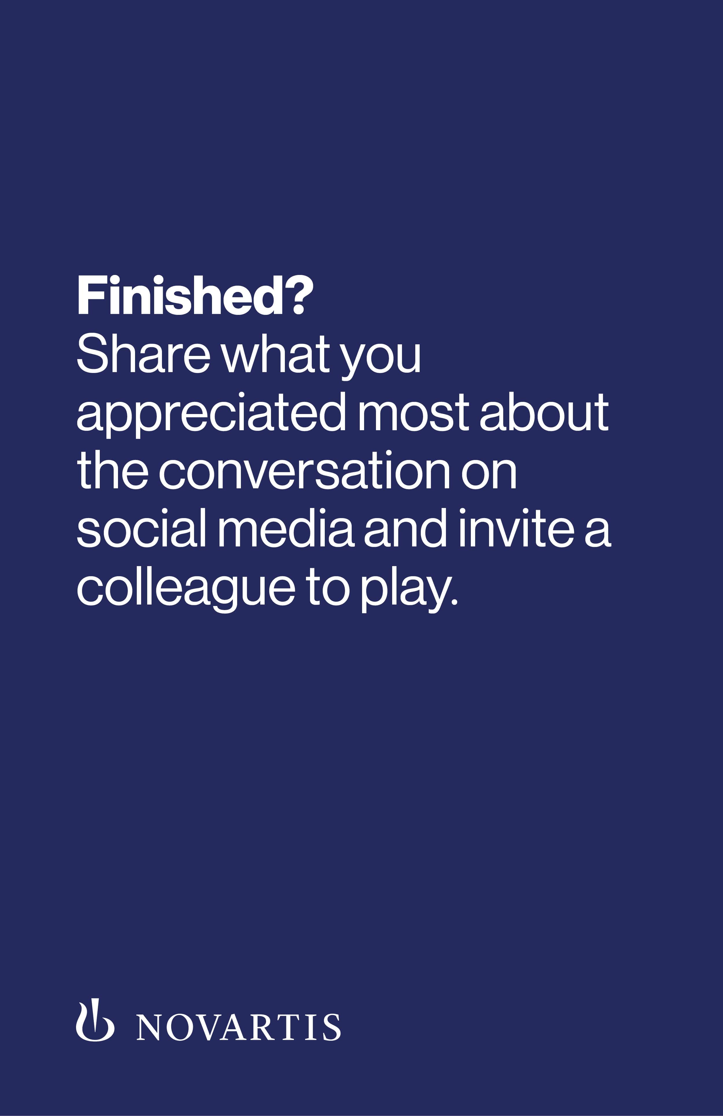 The last card in the deck indiating possibility of moving to the next step.